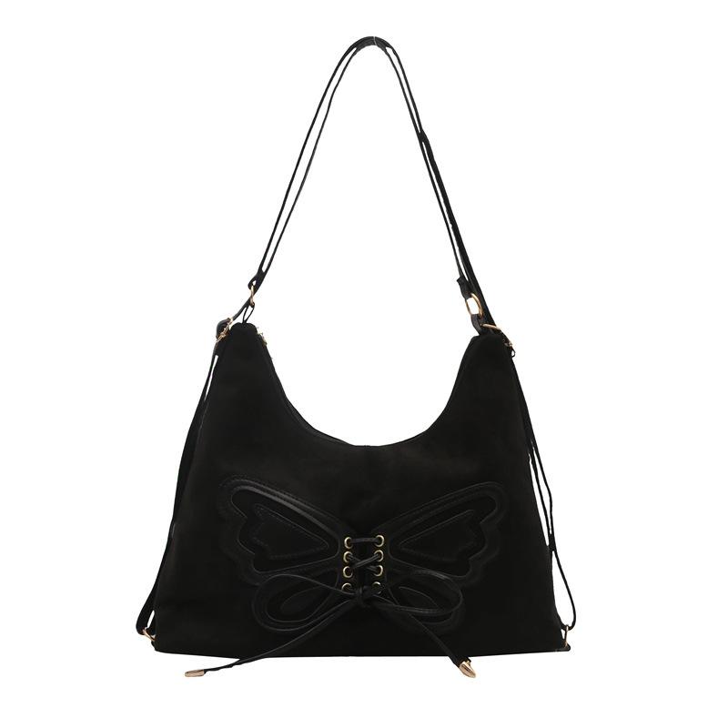 Large Capacity Bow Backpack Women's 2025 Winter New Retro Shoulder Bag High Value Commuter Tote Bag