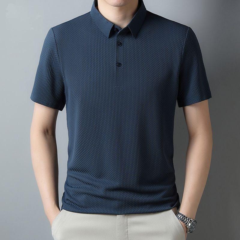 Men's Short Sleeve T-shirt Cool and Breathable POLO Shirt Business Casual Sweat-absorbing Top