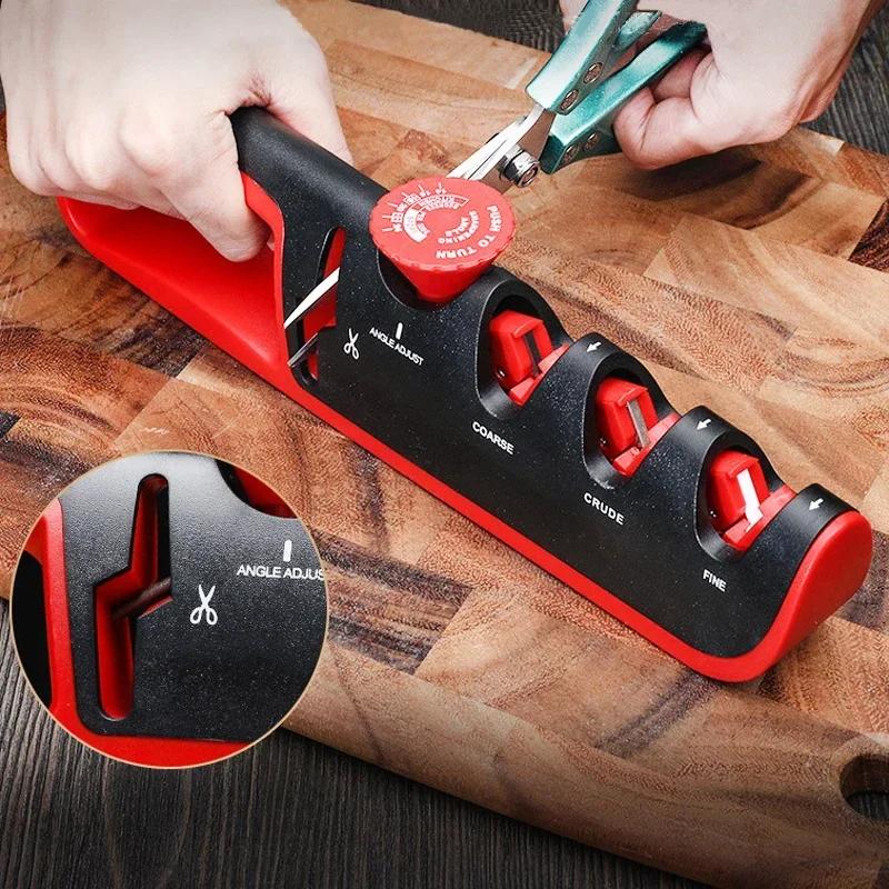knife sharpener with adjustable angle, kitchen scissors, professional grinder, knife wheel sharpening tool kitchen gadgets