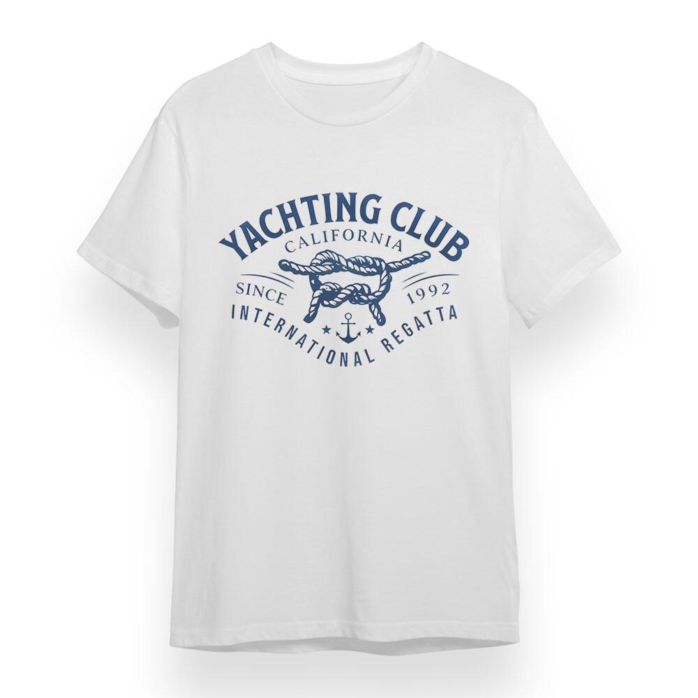 

Women s Oversize T-shirt With Yachting Club Graphic Unisex White 100% Cotton Top L