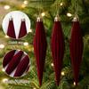 6Pcs Flocked Christmas Flocked Balls Set Plastic Hanging Decorations  Tree Decoration
