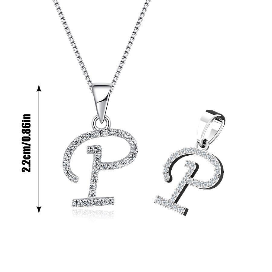 Colier cu 26 de litere englezești pentru femei, lanț la modă pentru claviculă, colier scurt cu pandantiv