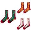 1 Pair Nonslip Practical Womens Medium Calf Socks Featuring Red Cartoon Horse Year Pattern Ideal for Active Lifestyles