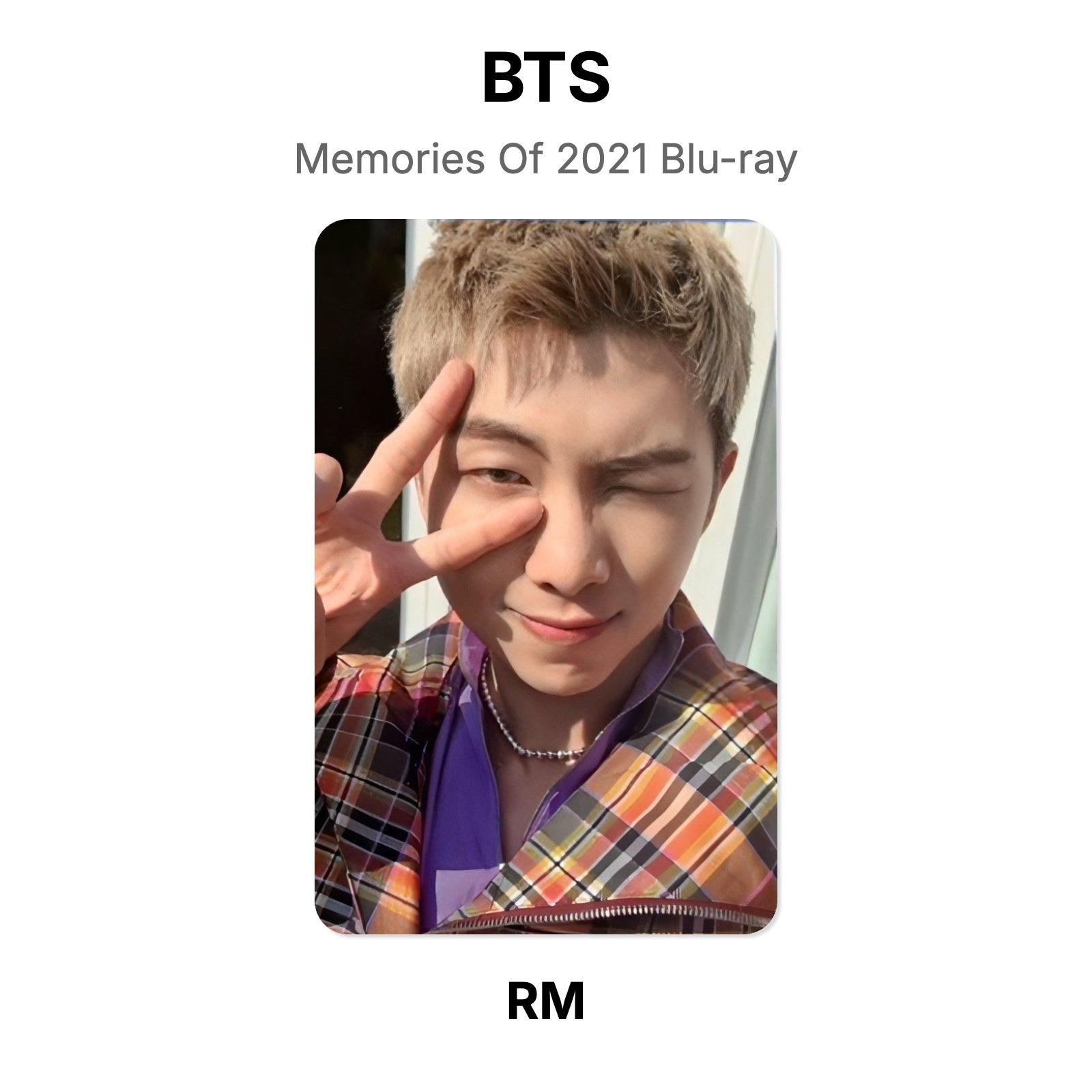 BTS Memories Of 2021 Blu-ray Official Photocard RM
