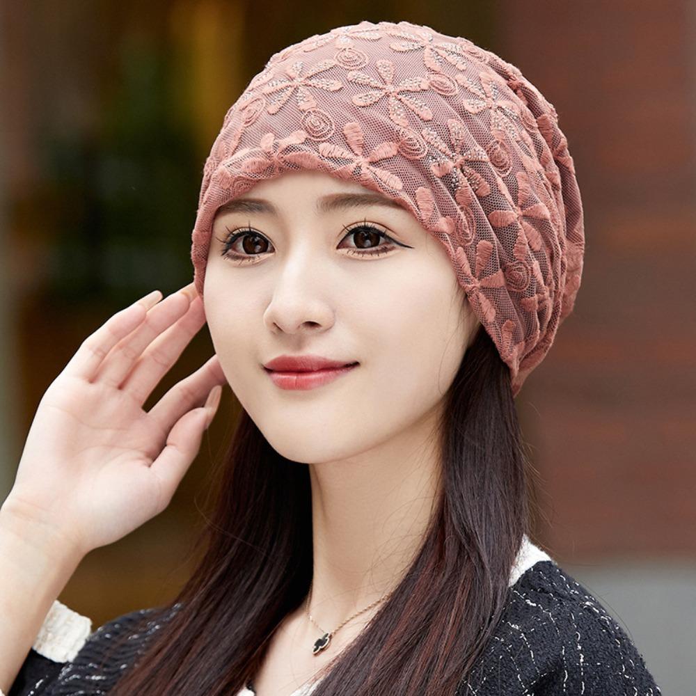 Breathable Beanies Cap Hollow Out Turban Beanies Caps Chemo Cap Crochet Slouchy Hat  Women Girls