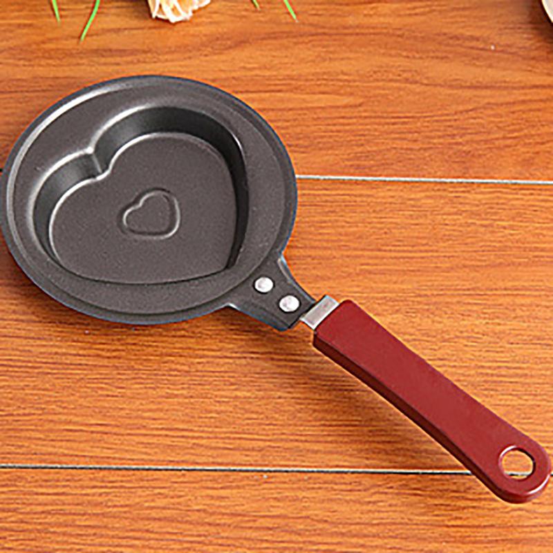 Mini Äggstekpanna Köksartiklar Frukost Kärlekspanna Pannkakspanna Hjärta Omelettpanna Jarhead Utan Lock Gjutjärn Svarta Artiklar