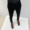Men's Spring/Summer 2025 Elastic Slim Fit Korean Style Non-Iron Solid Color Business Casual Trousers