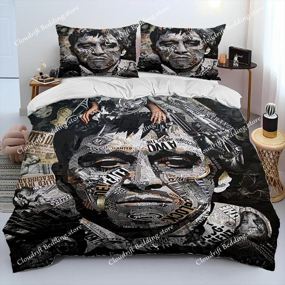 Film Scarface Tony 3D-Druck Bettdecke Bettwäsche-Set, Bettbezug Bett-Set Steppdeckenbezug Kissenbezug, King Queen Größe Bettwäsche-Set Kind