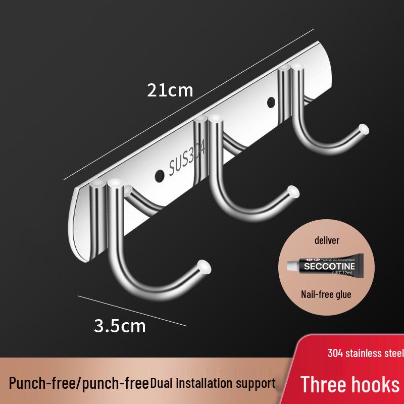 

304 Нержавеющая сталь Одинарный ряд Крючки для одежды и полотенец - Высокая несущая способность для кухни и ванной комнаты