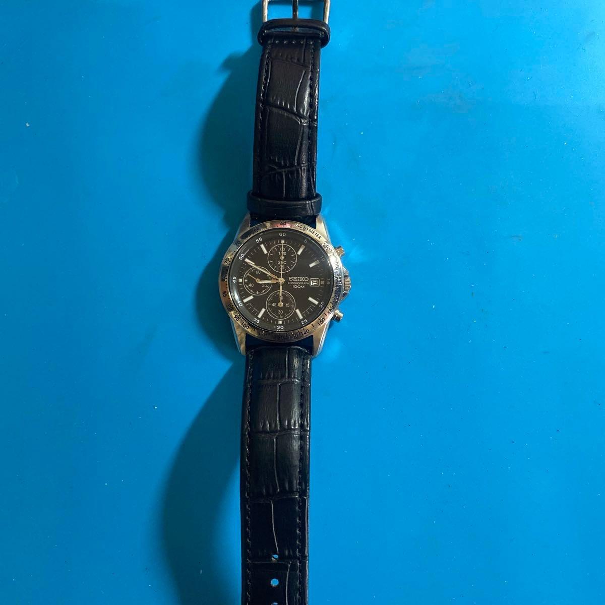 SEIKO Chronograph 100M Men s Watch Black No Box