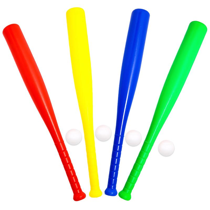 1/2/4PCS Baseball Bat Mixed color Plastic Baseball Bat with Ball 4 Colors Available Outdoor Baseball Park Backyard Game Gift ZYF