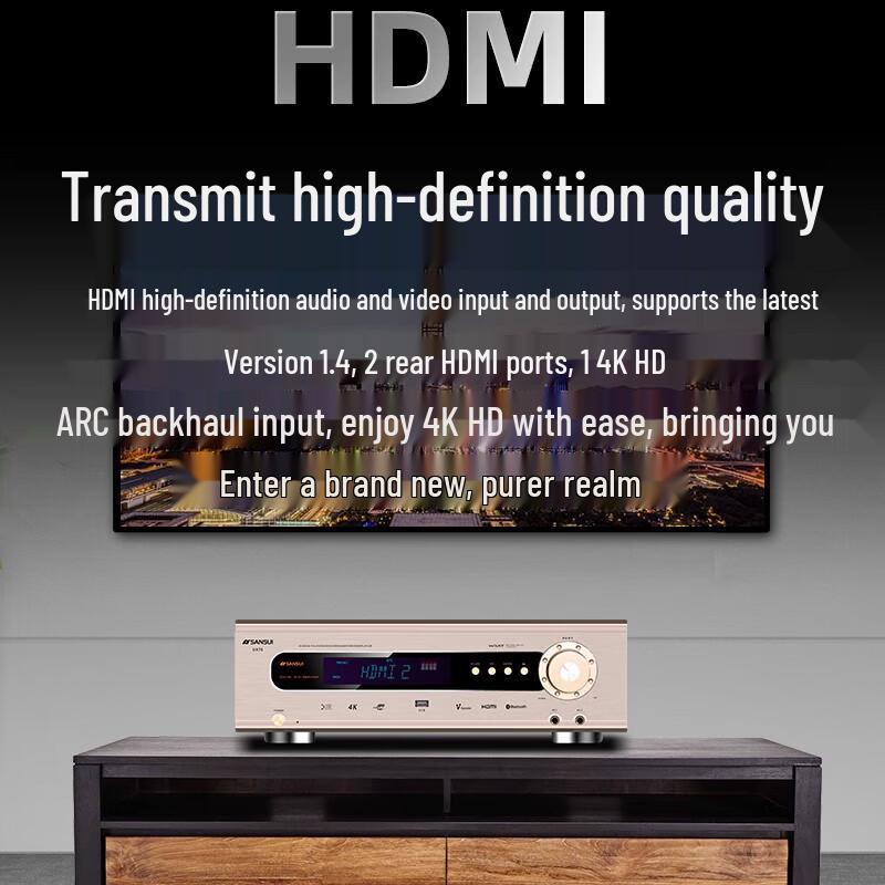 SANSUI UX70 5.1 Channel Home Theater AV Amplifier CN Plug (adapter Included)