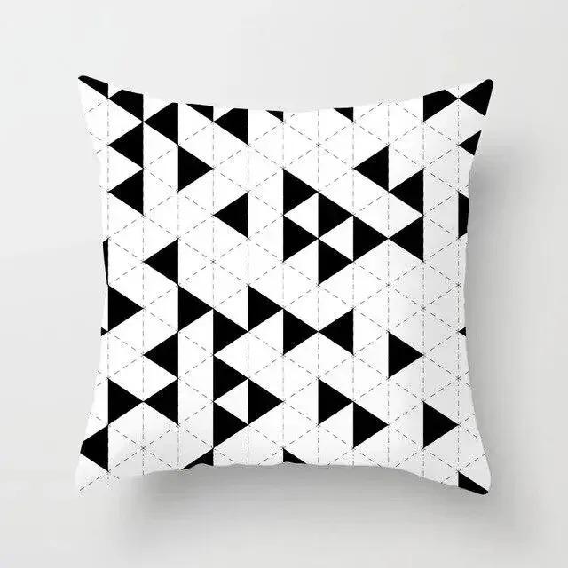 Black And White Striped Creative Double-Sided Printed Pillow Cover Short Plush Suitable Living Rooms Sofas Throw Cushion Cover