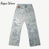 RogueWave Y2k American Pants Hip Hop Streetwear Unisex Casual Y2k Retro Baggy Jeans Trendy Cupid Angel Pattern Men Women Straight Leg Jeans