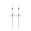 Silver Sword Dangle Earrings - Classic Fashion Jewelry for Women and Men