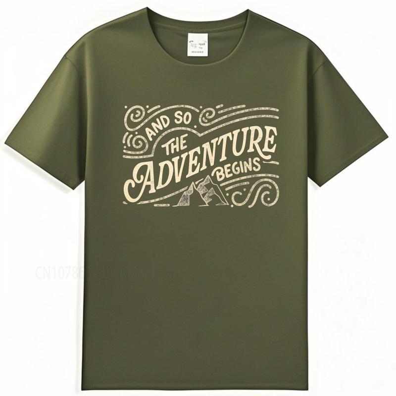 men tshirt Plus Size summer Men t shirt And So The Adventure Begins Short Sleeve Rock O Neck Top tees new cotton male teeshirt