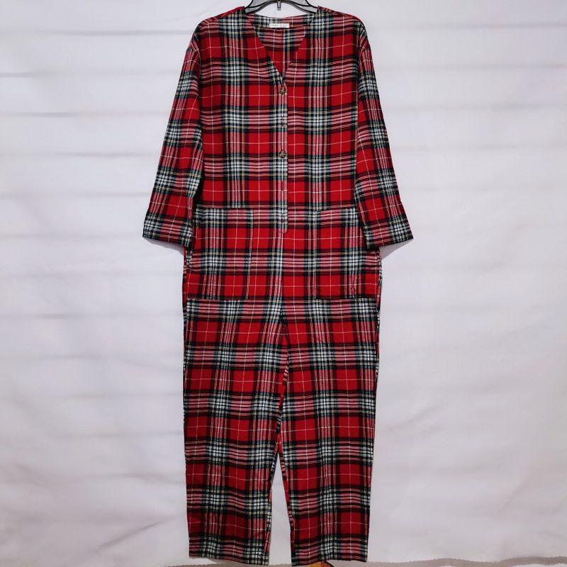 

Export Fashion Original Order Leftover Stock Pure Cotton One-Piece Home Casual Suitable for Daily Wear Stylish Niche Style Year of Birth Red Gingham L