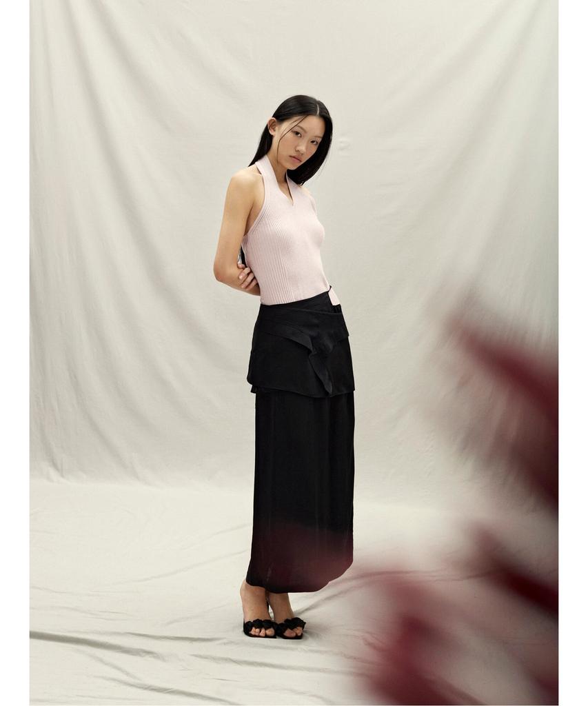 Anggae Tulip Long Skirt Black
