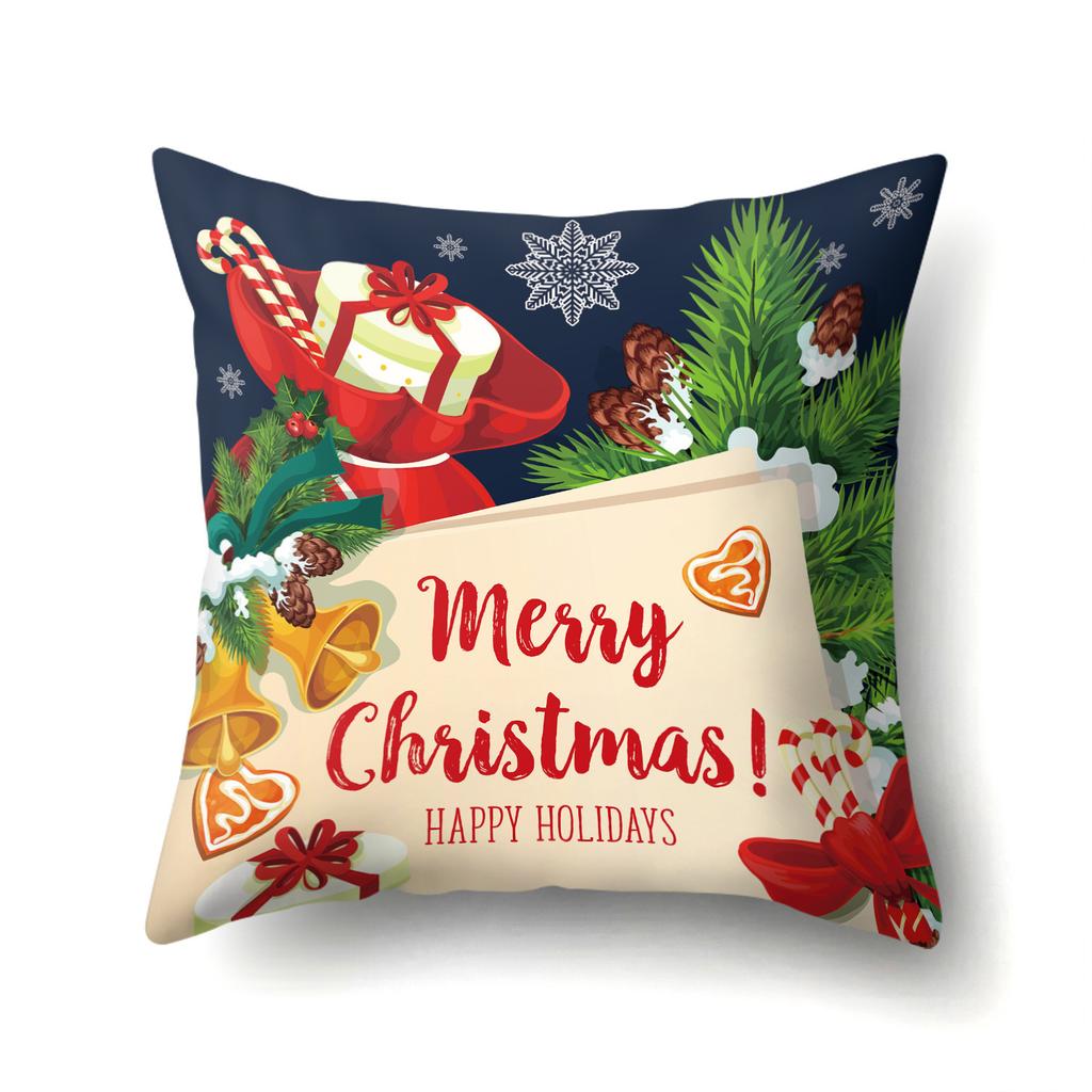 Christmas-Themed Patterns Throw Pillow Cover With Short Plush Print For Living Room Sofa Decoration Cushion Cover Pillow Covers