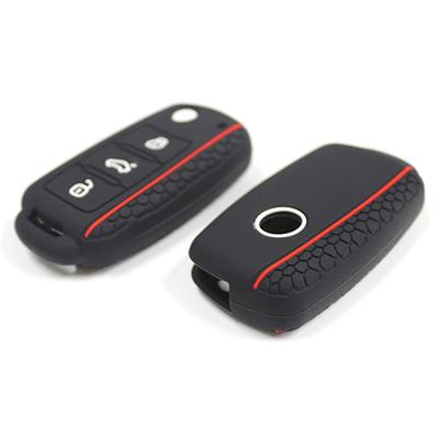 Silicone Car Key Protection Shell Bag 3 Buttons Car Remote Key Fob Car Key Cover Case Shell for VW Polo Phaeton Skoda Seat Bora