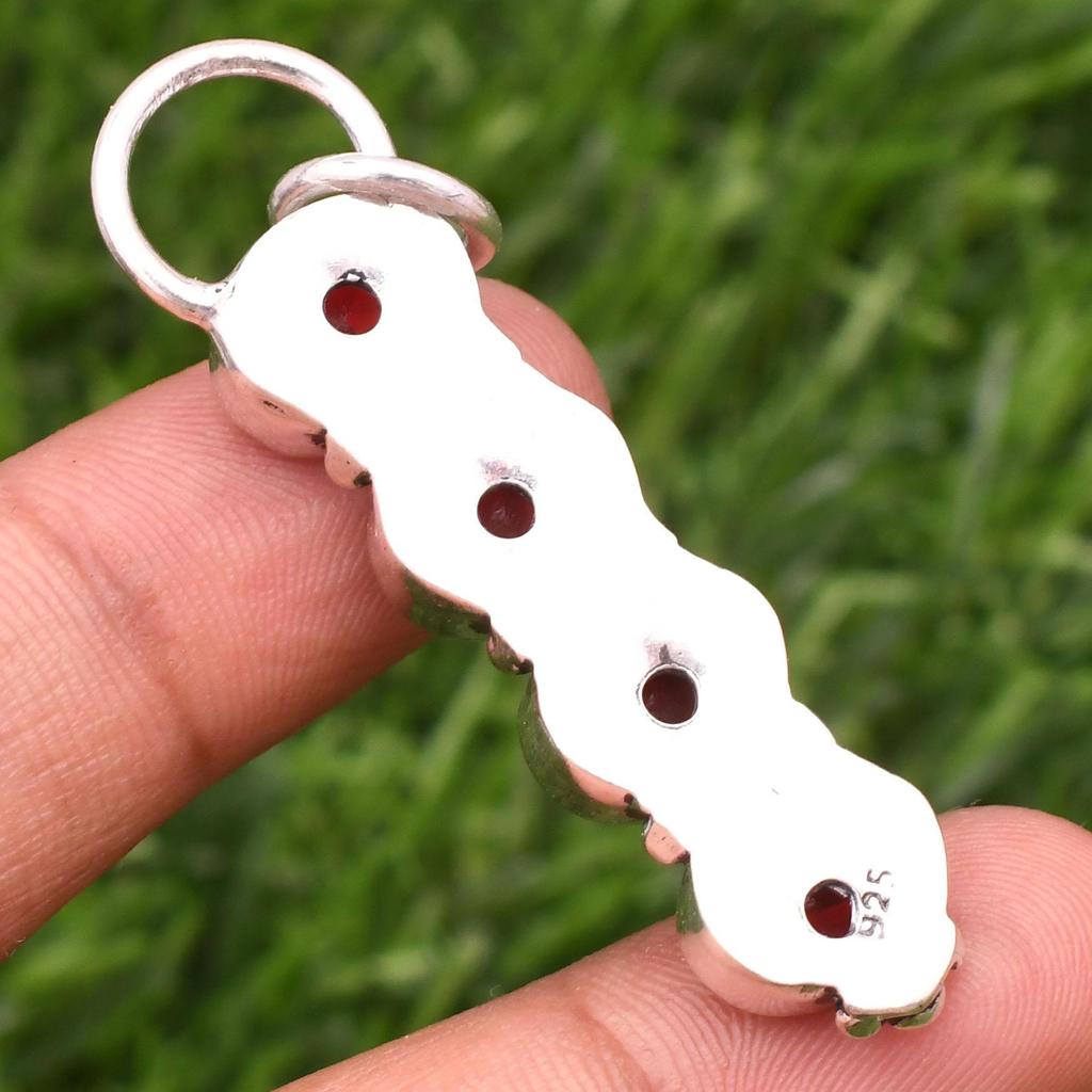 Awesome Garnet Gemstone Pendant: 925 Sterling Silver Handmade Pendant Necklace Jewelry