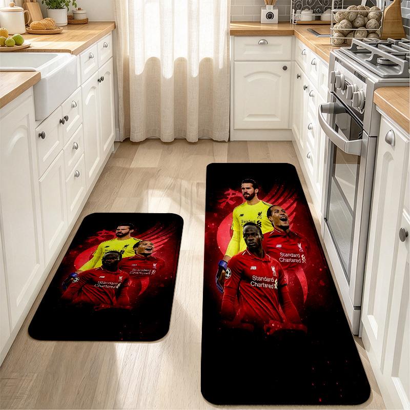 L.F.C. football team Flannel Kitchen Mat Christmas Soft Area Rug Non Slip Floor Carpet Home Decoration
