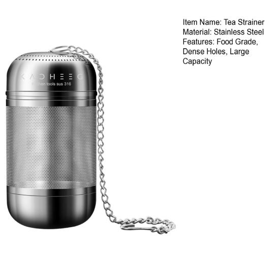 Tea Ball Strainer Food Grade Dense Holes Threaded Connection Large Capacity with Extended Chain Hook for Loose