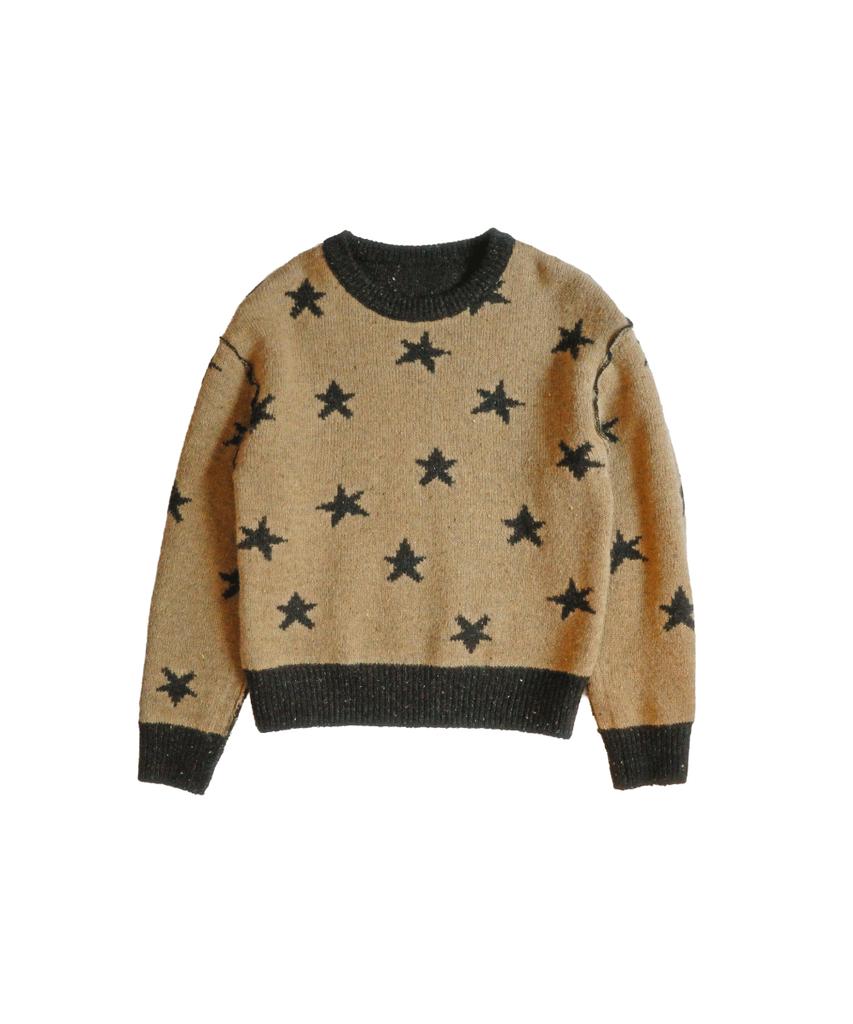 Cookies Two-Way Star Jacquard Knit (Black/Beige)