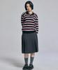 AWESOME STUDIO Multi-Stripe Collared Knit Black