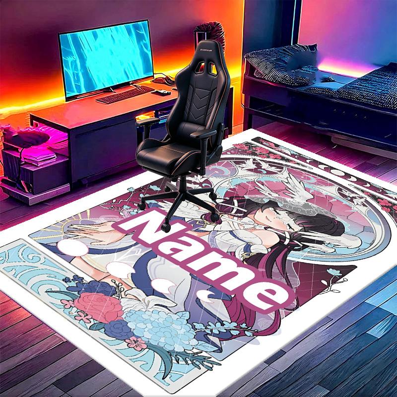 Custom Name Personalized Genshin Impact Print Carpet, Versatile Home Decor Rug, for Playroom, Apartment, Balcony, Entryway, Hallway Gift