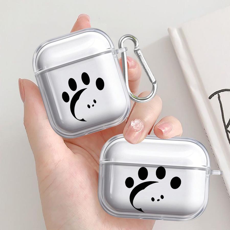 Cute Footprint Kitten Dog Clear Earphone Cases Cover Case For Airpods 1 Pro Pro2 2 4 Pro3 3