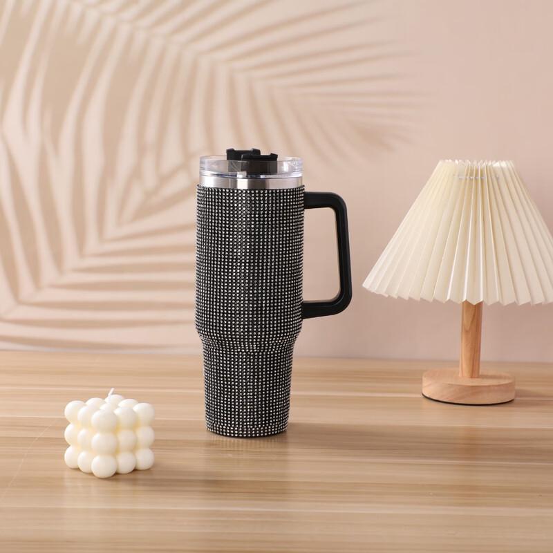 Duoli 40oz Rhinestone Stainless Steel Insulated Car Tumbler with Handle