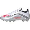 Adidas F50 Messi League MG Comfortable Versatile Durable Low-Top Kids Football Shoes Kids Football Shoes White Red Silver JP7449