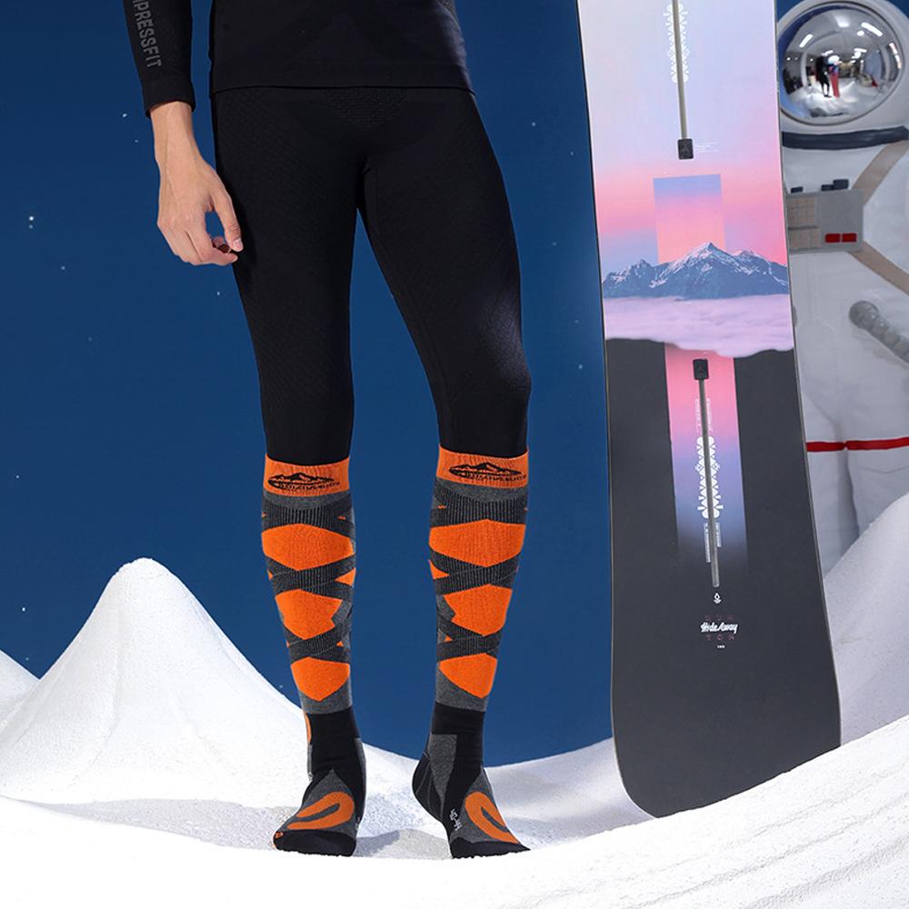 1 Pair Ski Socks, Cold Weather Socks for Snowboarding, Snow, Winter, Thermal Knee-high Warm Socks, Hunting