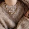 Handmade Necklace Beaded Sweater Chain Vintage Caramel Necklace  Jewelry Gift