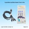 66W Ice Crystal Gradient Three-in-One Fast Charging Cable for Apple 16 & Huawei Type-C Phones