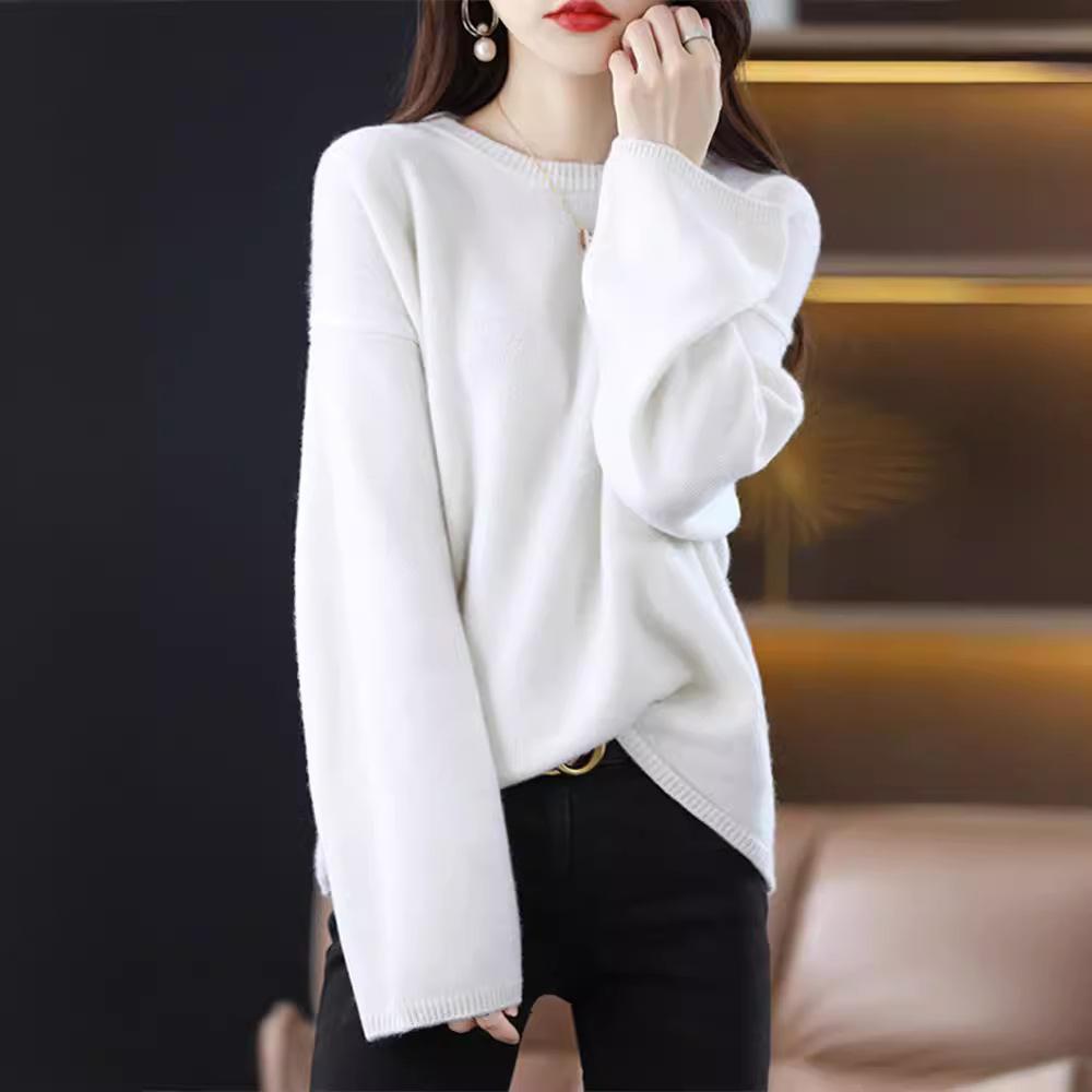Autumn/Winter Women's Knitted Knitted Pullover Sweater Warm Loose and Slim Long Sleeve Top
