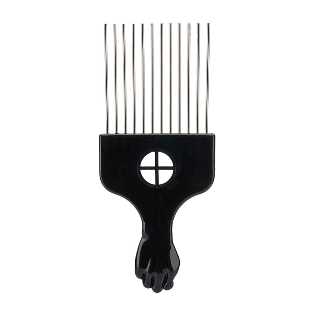 1/2Pcs Black Metal African American Pick Comb Steel Needle Hair Comb for Hairdressing Styling Tool Salon Barber Shop Accessories
