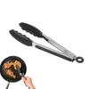 Stainless Steel/Silicone Non-Slip Tongs Kitchen Tongs 27×3.5CM Black/Silver BBQ Tongs