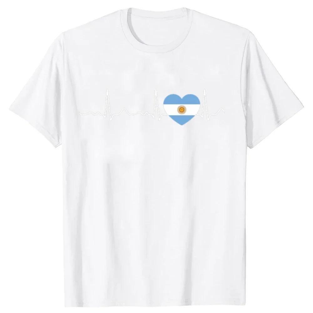 

Summer Mens Argentina Cultural Theme Casual DailyShort Sleeved Companion Football Flag Element Print Neutral Round Neck Tshirt 4XL