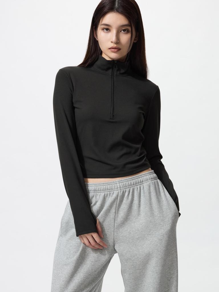 Uniqlo Airism SofT Dlouhý rukáv s polovičním zipem