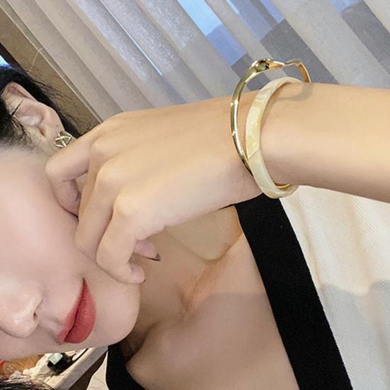 Opening Bangle Electroplating Mirror Polishing Shiny Adjustable Opening Double Layer Simple White Board Bend