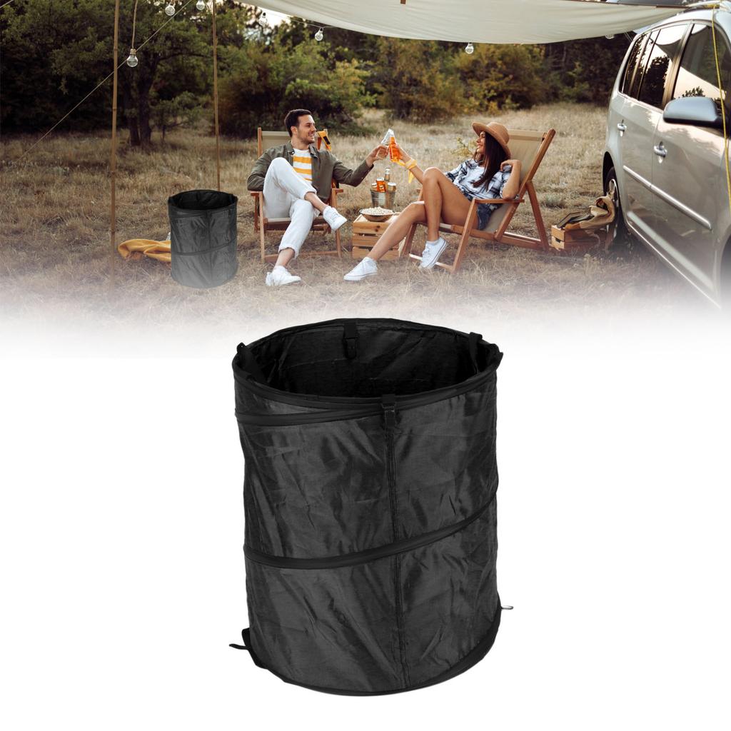 Collapsible Trash Can Waterproof Oxford Cloth Portable Camping Trash Can for Outdoor Balcony Garden