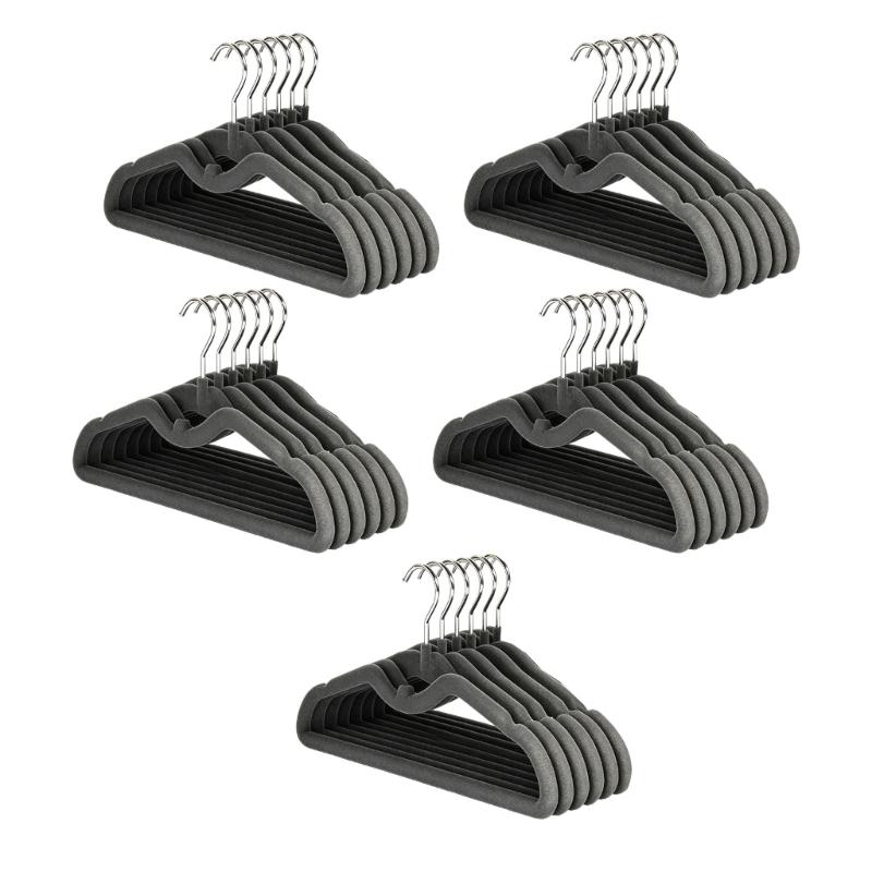 Short-Neck Clothes Hangers, 30 Pack with Soft Covering and Contoured Shoulders for Space-Efficient Closet Storage