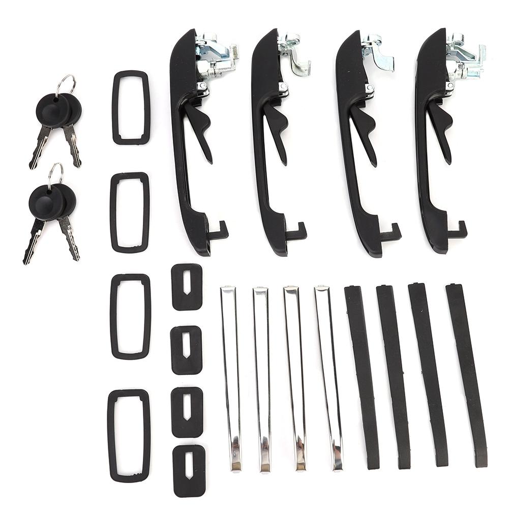 4PCS Car Front Rear Left Right Exterior Door Handle with Keys Fit for Golf MK1 MK2