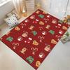Christmas-themed Reindeer Gingerbread Heart-shaped Long Sock Non-slip Rug, Suitable for Use In the Living Room and Bedroom Sofa