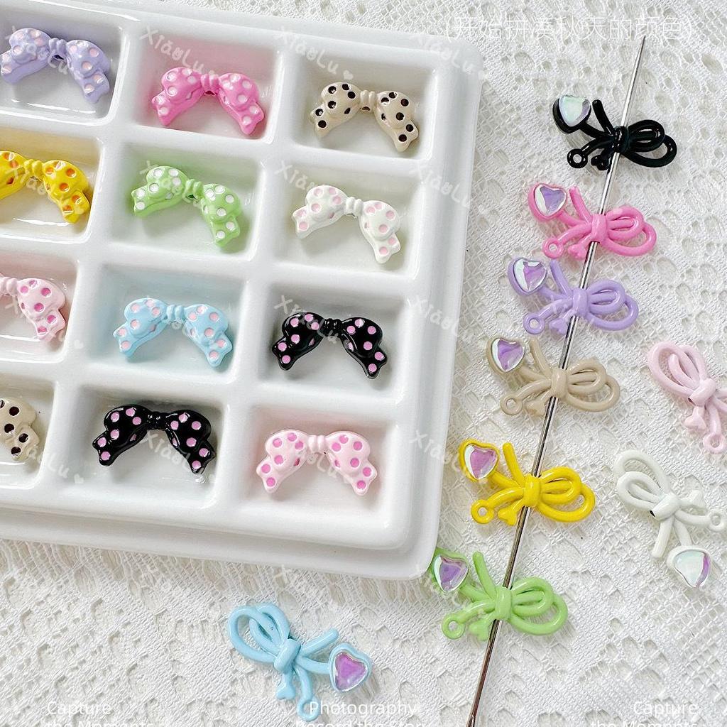 Macaron Color Bow Beads: DIY Bracelet Necklace Hair Accessories
