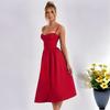 European American Women's Spring/Summer 2026 Sexy Spaghetti Strap Open-Back Slimming Dress