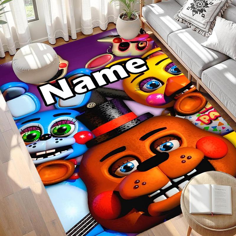 Custom Name Personalized Five Nights at Freddy's Print Carpet, Versatile Home Decor Rug, for Playroom, Apartment, Balcony, Entryway, Hallway Gift