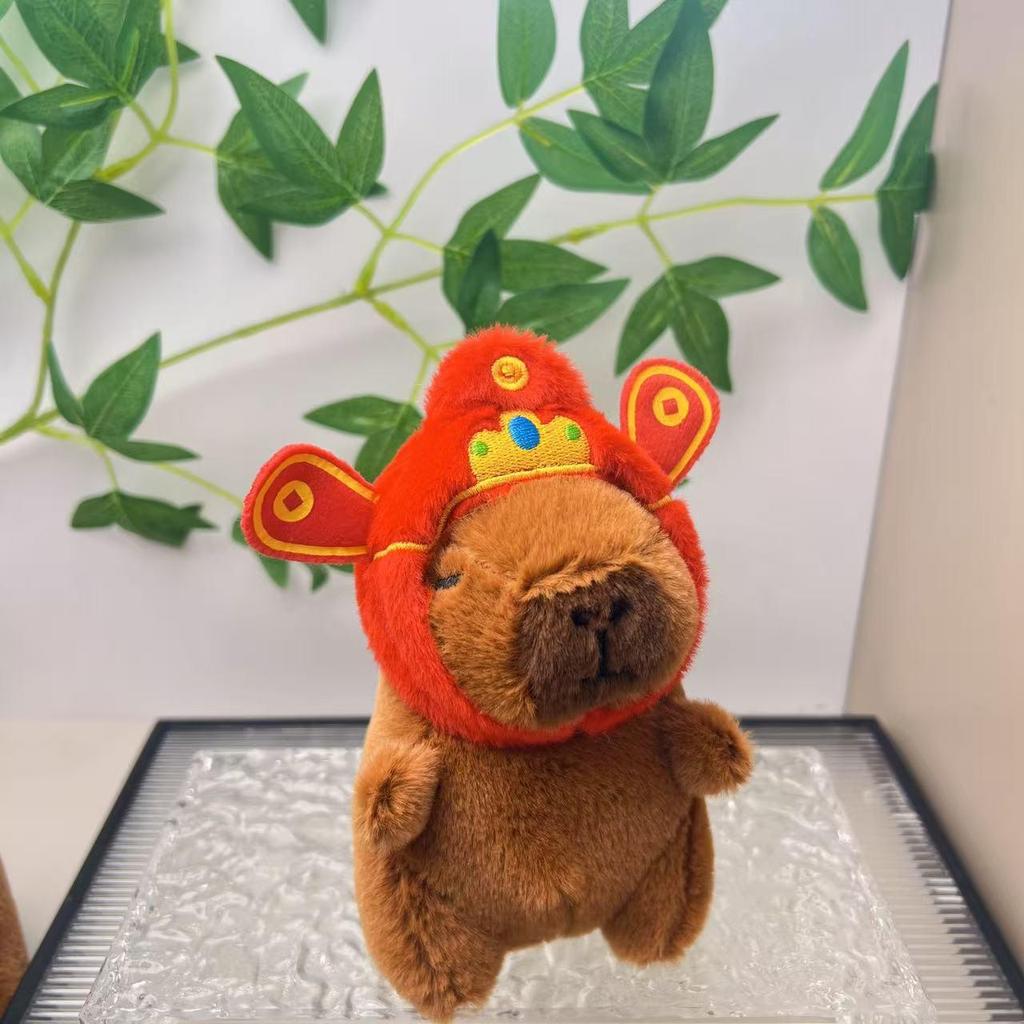 Hot Selling Turtle & Strawberry Hat Capybara Plush Doll Keychain Backpack Decoration